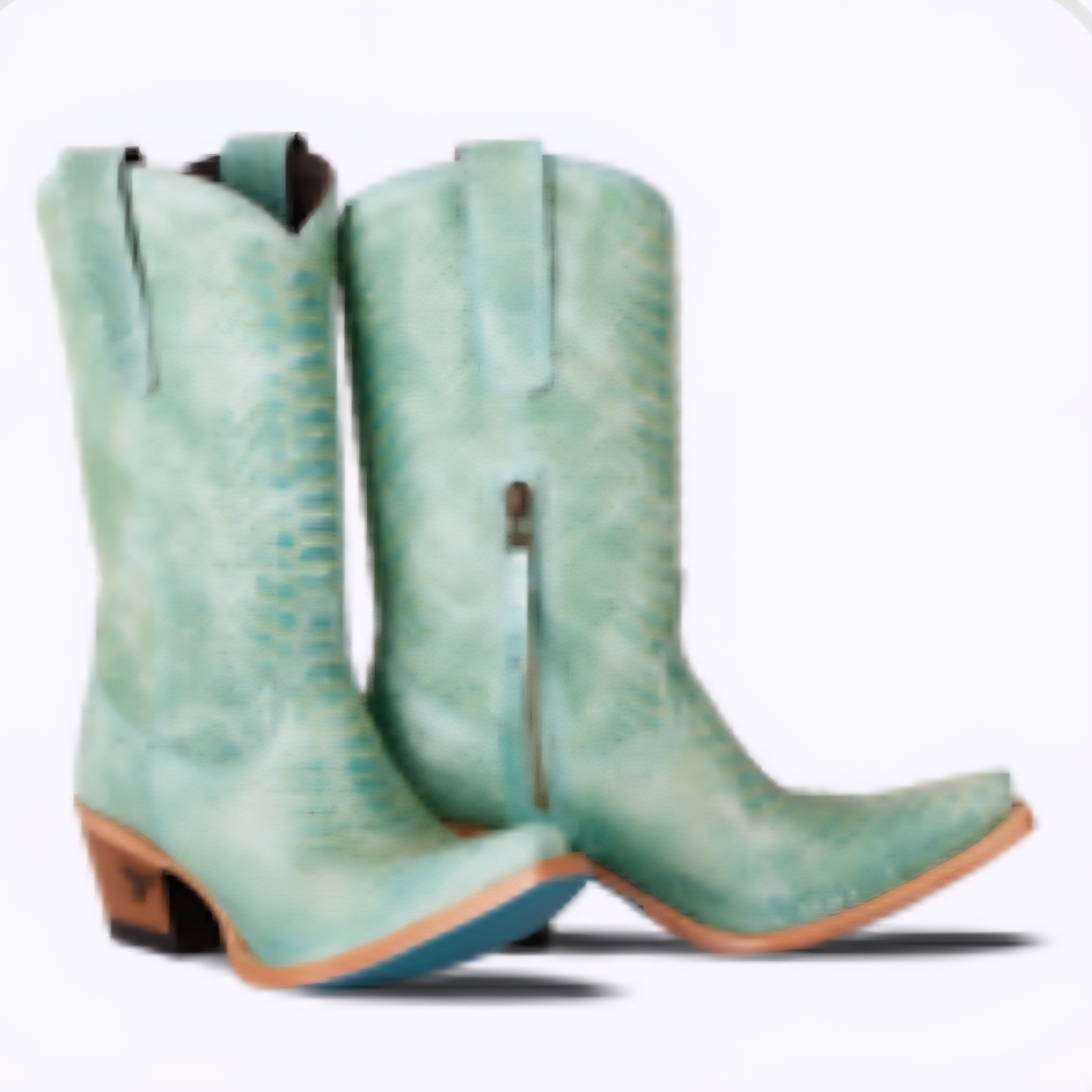 Stylish Turquoise Heeled Boots